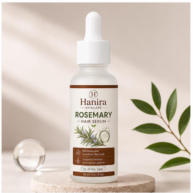 Hanira Rosemary Hair Serum for Daily Hair Care, Lightweight Non-Greasy Hair & Scalp Serum, Suitable for All Hair Types, 30 ml