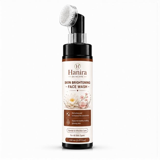 Hanira Skincare Skin Brightening Face Wash for Men & Women | Helps Refresh Dull-Looking Skin & Support Brighter-Looking Complexion | Gentle Daily Facial Cleanser | All Skin Types | 150 ml