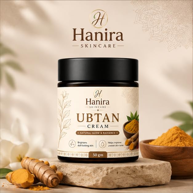 Hanira Ubtan Cream for Daily Face Care, Moisturizing Cream with Traditional Ubtan Inspired Formula, Hydrating Face Cream for Soft Looking Skin, All Skin Types, 50g