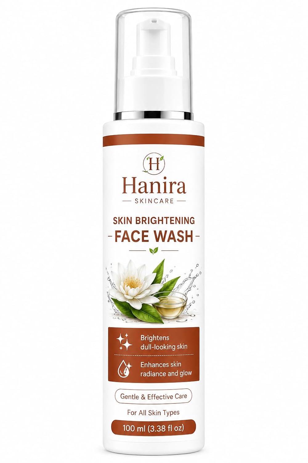Hanira Skincare Skin Brightening Face Wash for Men & Women | Brightens Dull-Looking Skin | Enhances Skin Radiance & Glow | Gentle Daily Facial Cleanser | For All Skin Types | 100 ml