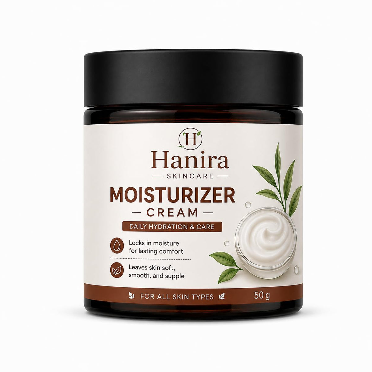 Hanira Cream for Skin Care, Moisturizing Face Cream for Smooth Looking Skin, Hydrating Formula for Daily PM Routine, Suitable for All Skin Types, 50g