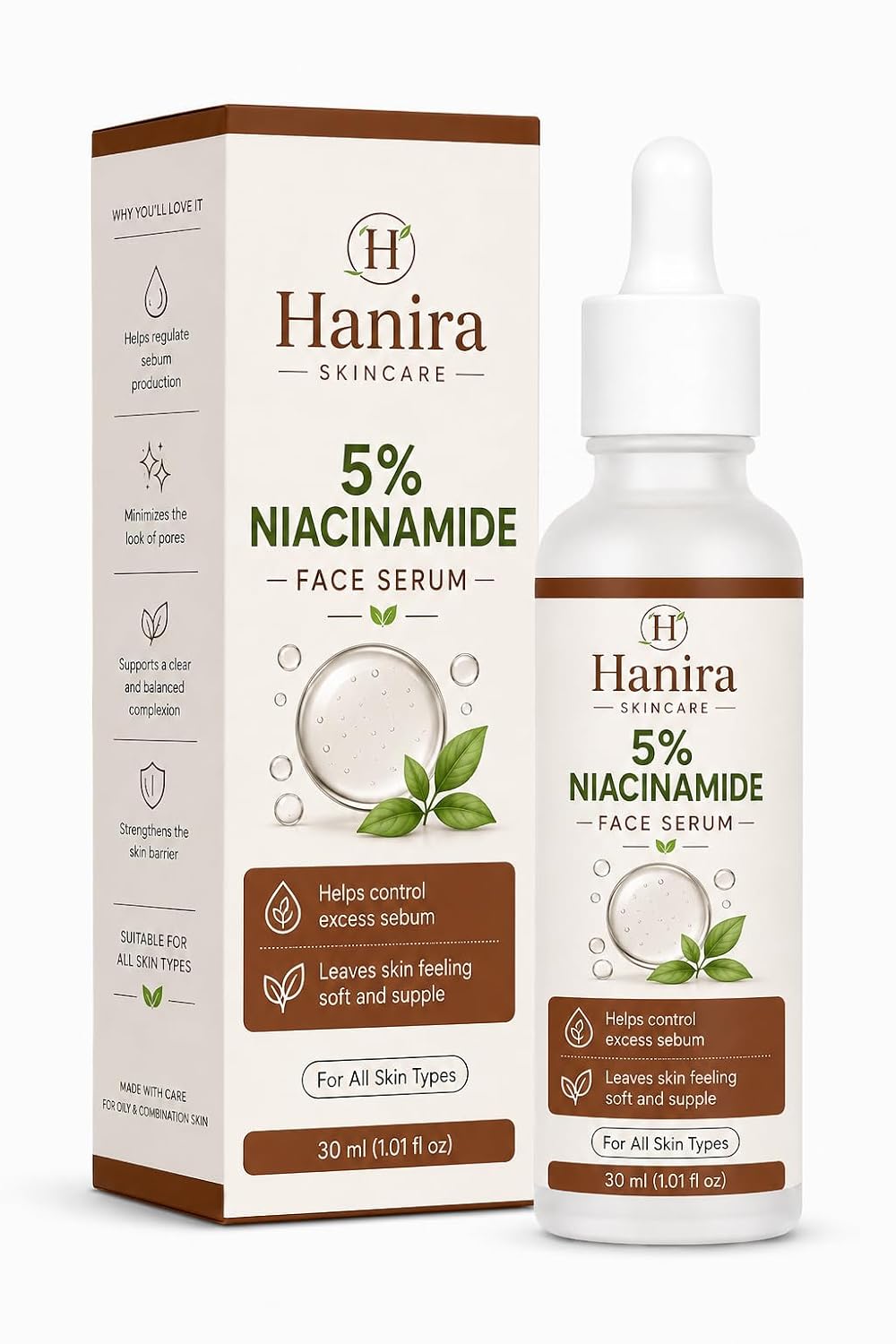 Hanira Skincare Niacinamide Serum, Reduces Blemishes and Acne Marks, 30 ml
