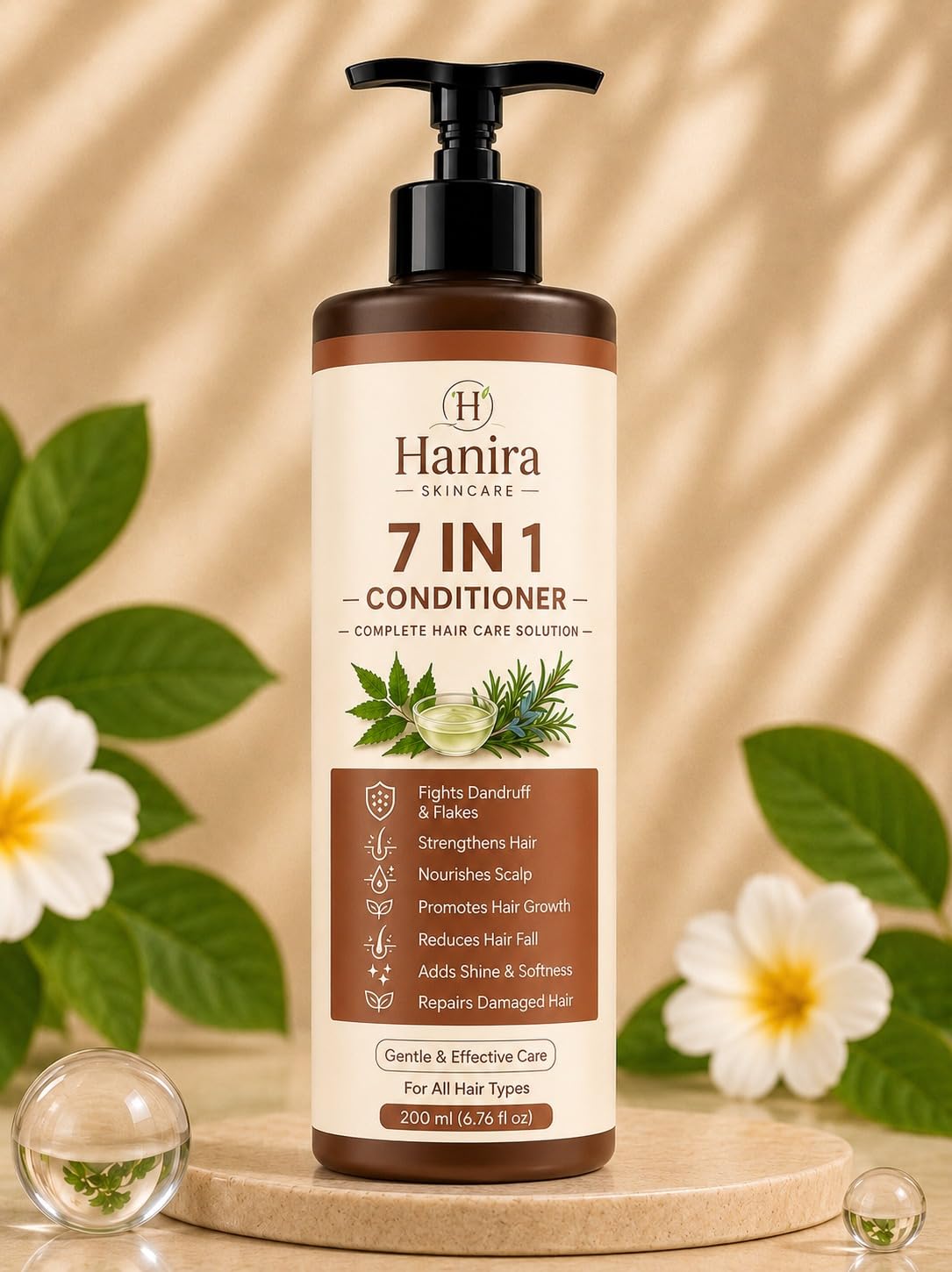 Hanira 7 In 1 Conditioner for Complete Hair Care, Nourishing & Softening Conditioner, Helps Improve Manageability, Adds Shine, Daily Use Formula, 200ml