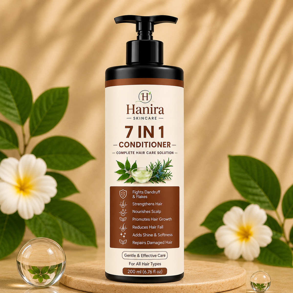 Hanira Skincare Conditioner Collection for Men & Women | Anti Dandruff, Rosemary, Rice Water, Damage Repair & 7 in 1 | 200ml